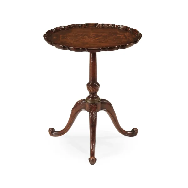 large mahogany "piecrust" lamp table