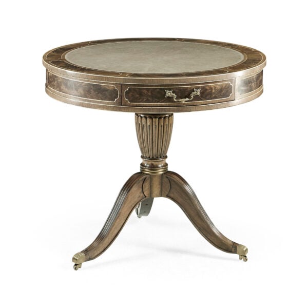 bleached mahogany drum table