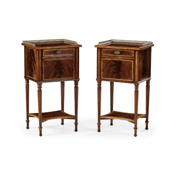 pair of mahogany bedside cabinets