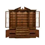 triple mahogany display cabinet with drawers