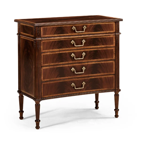 buckingham mahogany chest of drawers with concave profile