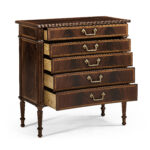 buckingham mahogany chest of drawers with concave profile