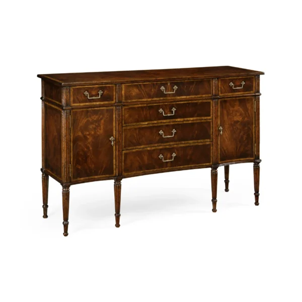mahogany sideboard with shallow curved doors