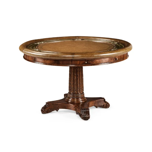 mahogany round poker table