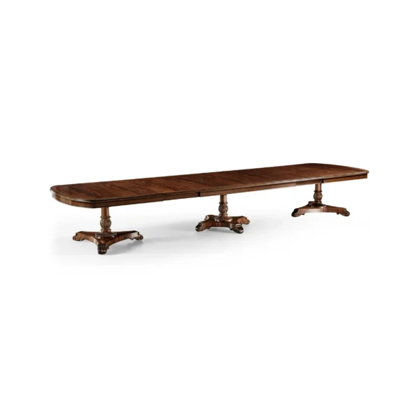 mahogany triple pedestal dining table 158"