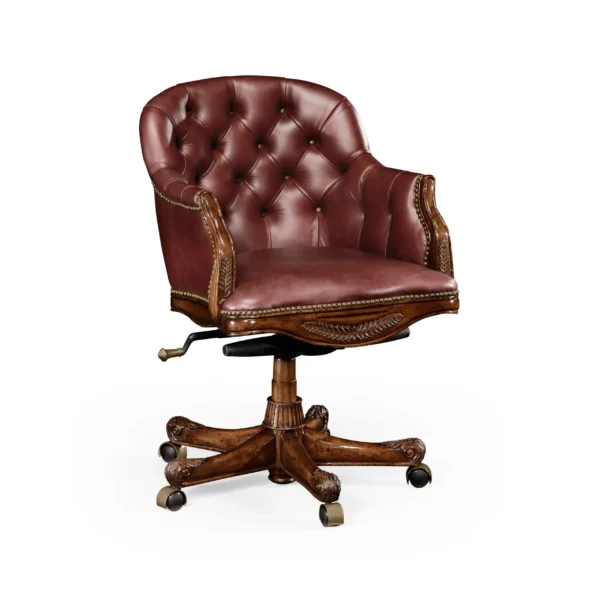 chesterfield style mahogany office chair