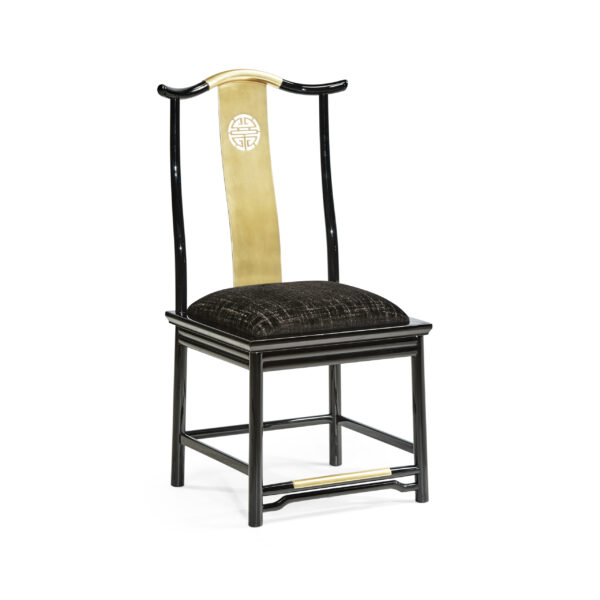 fusion black gloss dining side chair