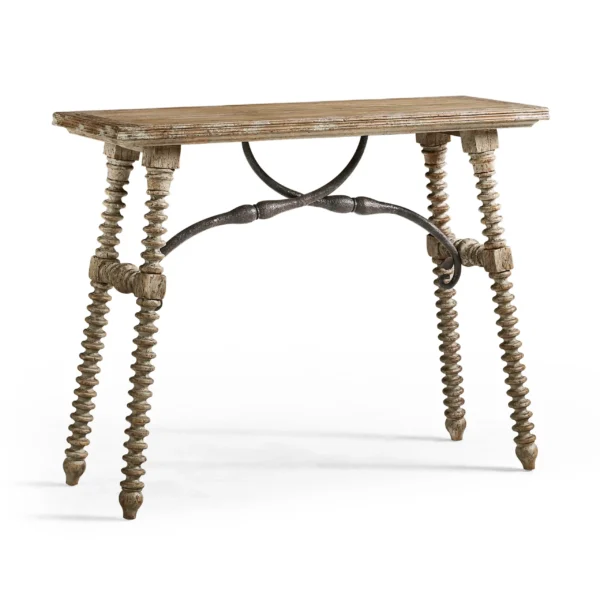 caldera turned leg console table