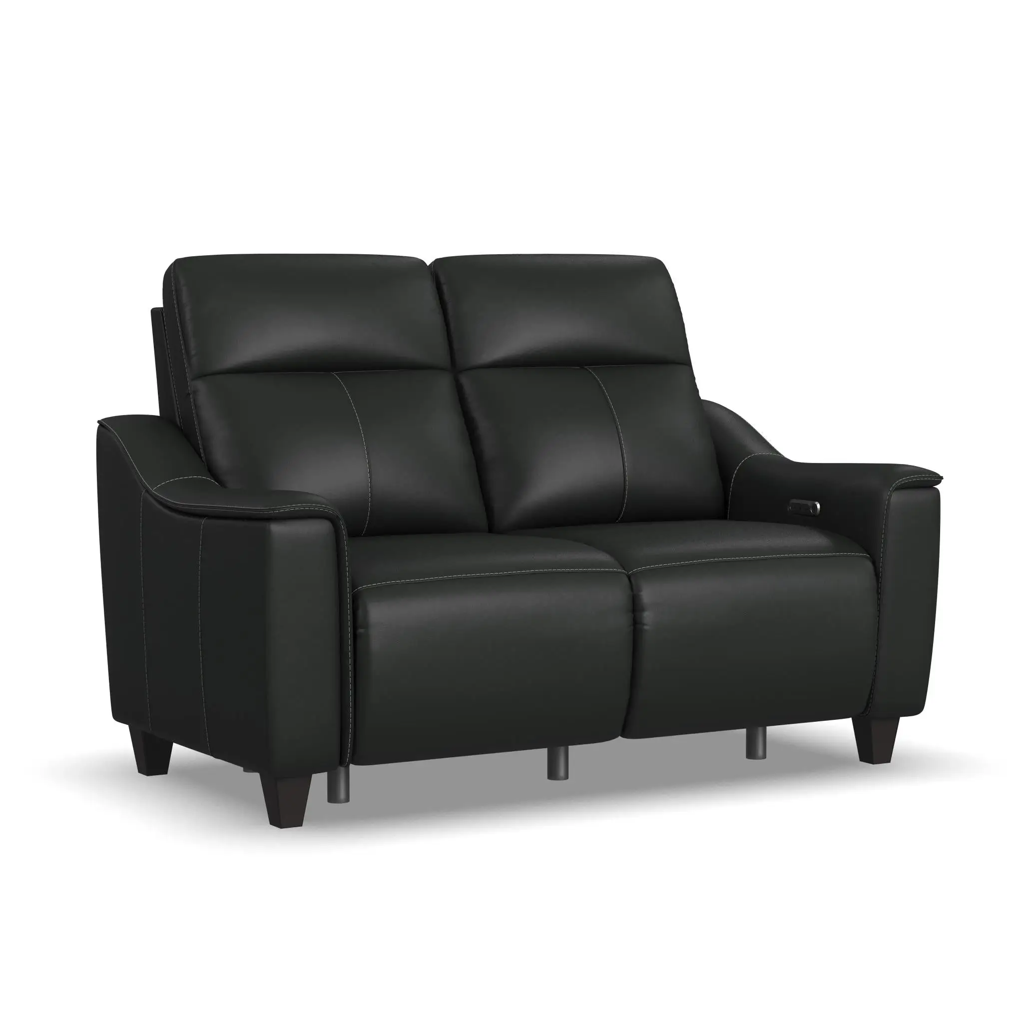 1f2e8a36ed0ecd096fa109b62312b168 Walter Coal Leather Power Reclining Loveseat with Power Headrests - Image 1