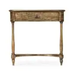 medium driftwood small console table with drawer