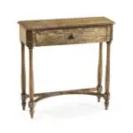 medium driftwood small console table with drawer