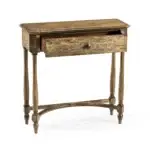 medium driftwood small console table with drawer