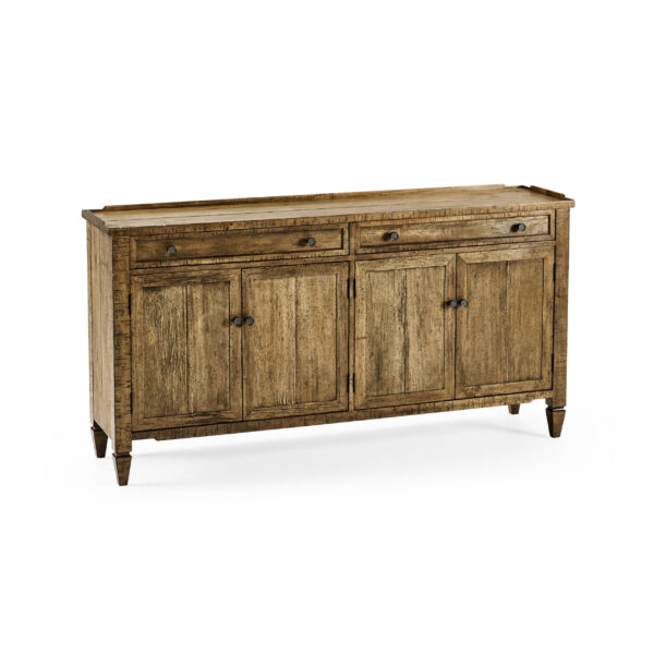 casual medium driftwood four door sideboard