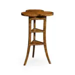 trefoil side table in country walnut