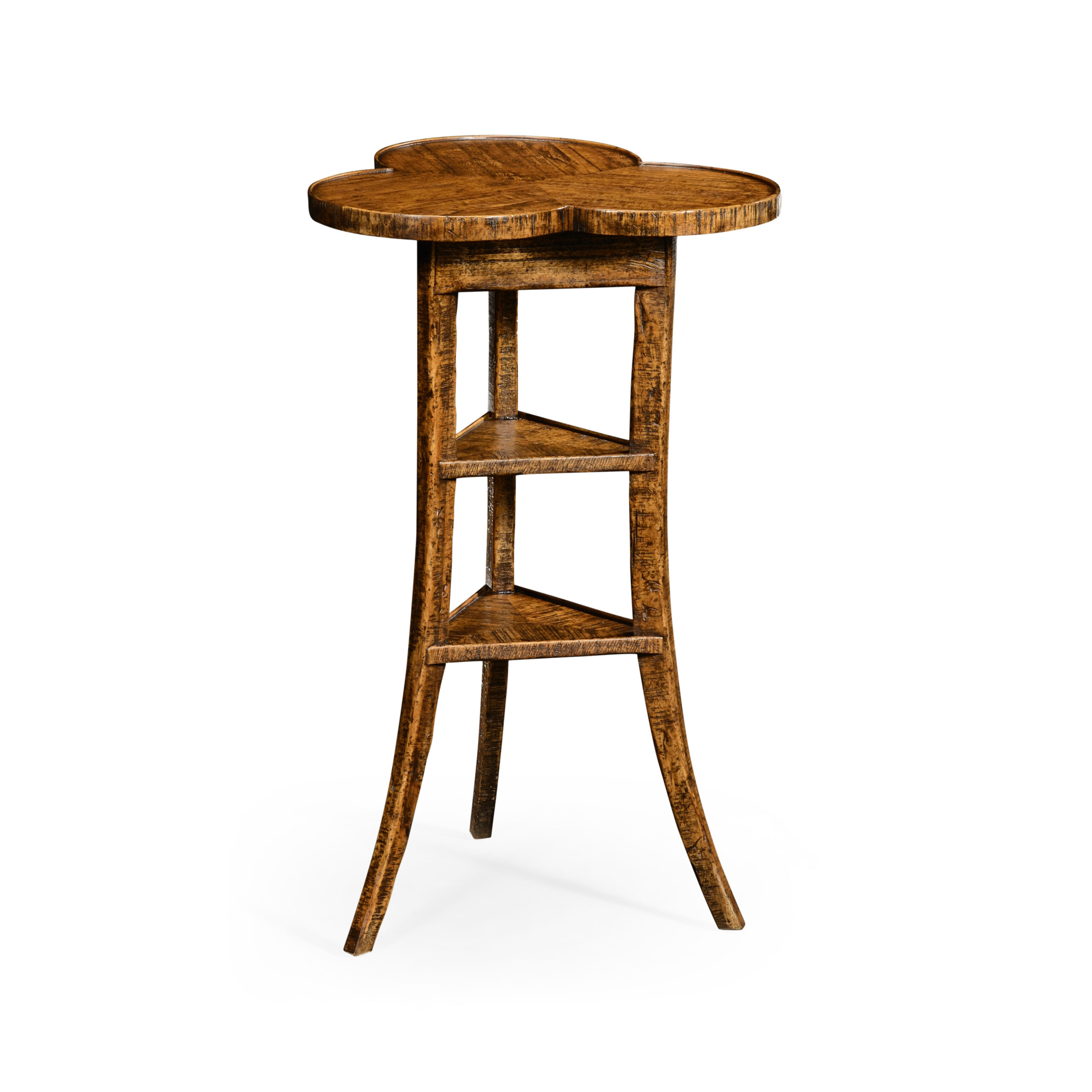 trefoil side table in country walnut trefoil side table in country walnut