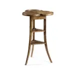 trefoil side table in medium driftwood