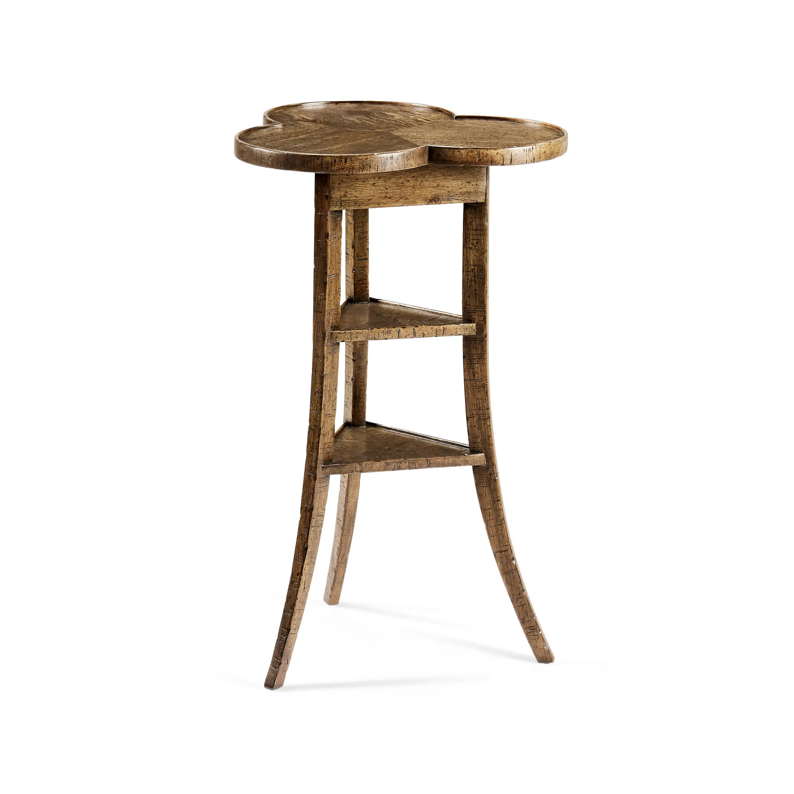 trefoil side table in medium driftwood trefoil side table in medium driftwood