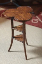 trefoil side table in medium driftwood