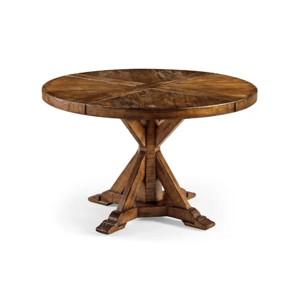 country walnut circular dining table 48"