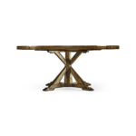 country walnut round dining table with inbuilt lazy susan 72"