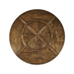 country walnut round dining table with inbuilt lazy susan 72"