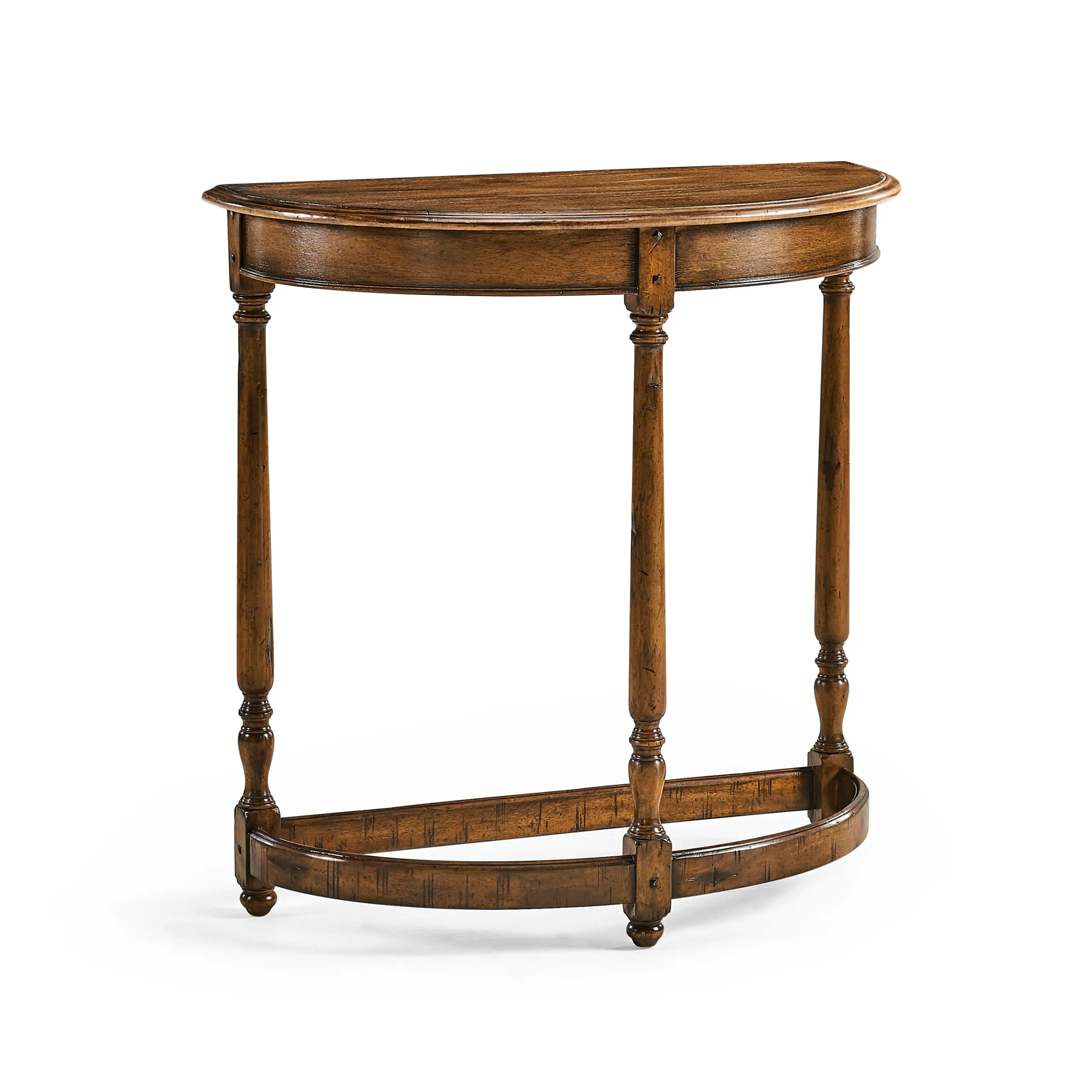 country walnut demilune console table country walnut demilune console table