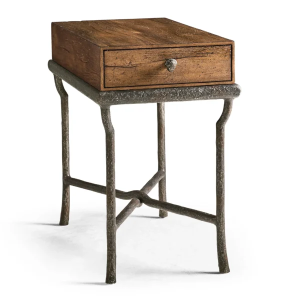 forge iron storage side table