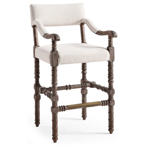 caldera oscura upholstered arm chair bar stool