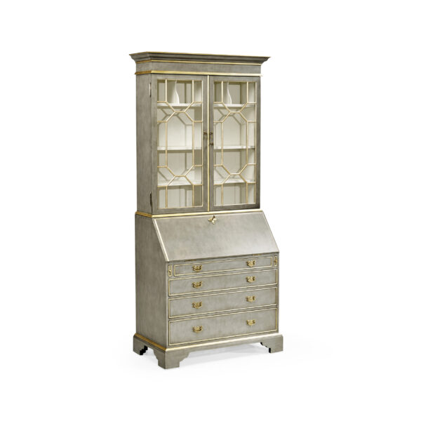 buckingham georgian grey & gilded secretary