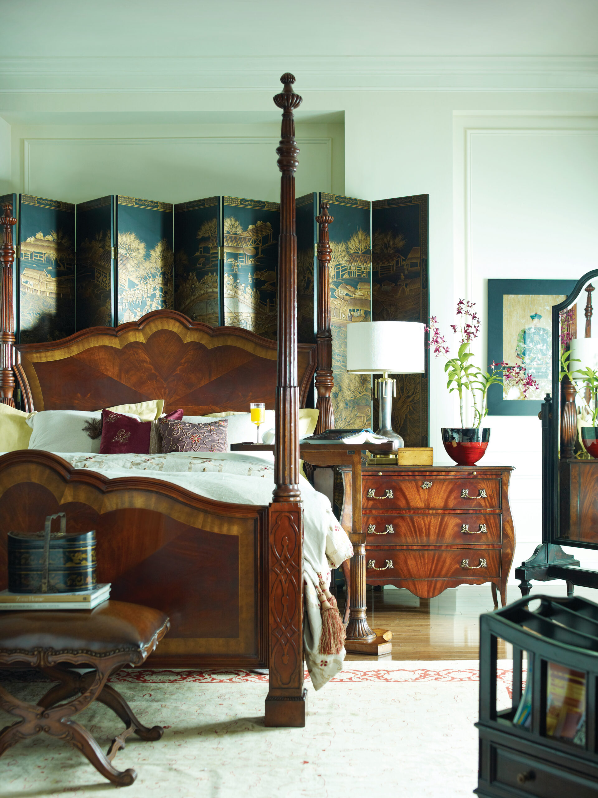 four poster mahogany us king bed