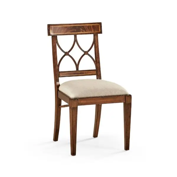 regency mahogany curved back side chair