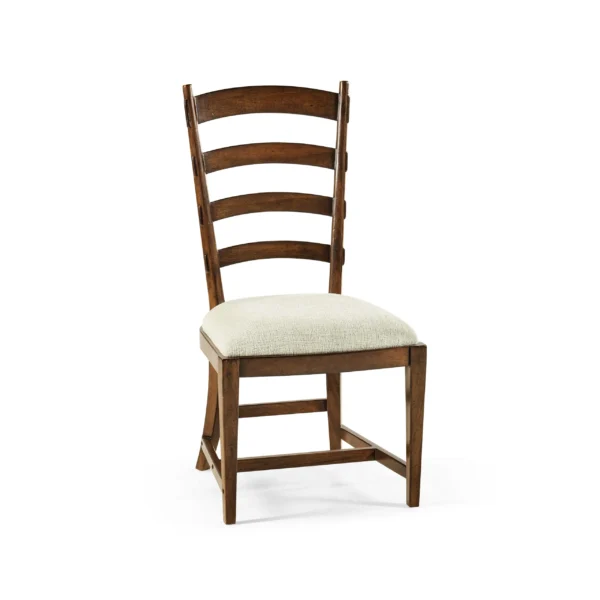 casual walnut ladderback side chair