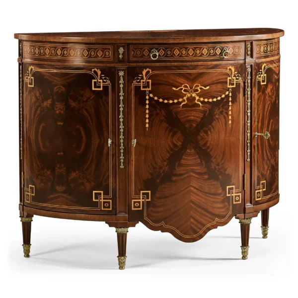 sheraton style bowfront light mahogany commode