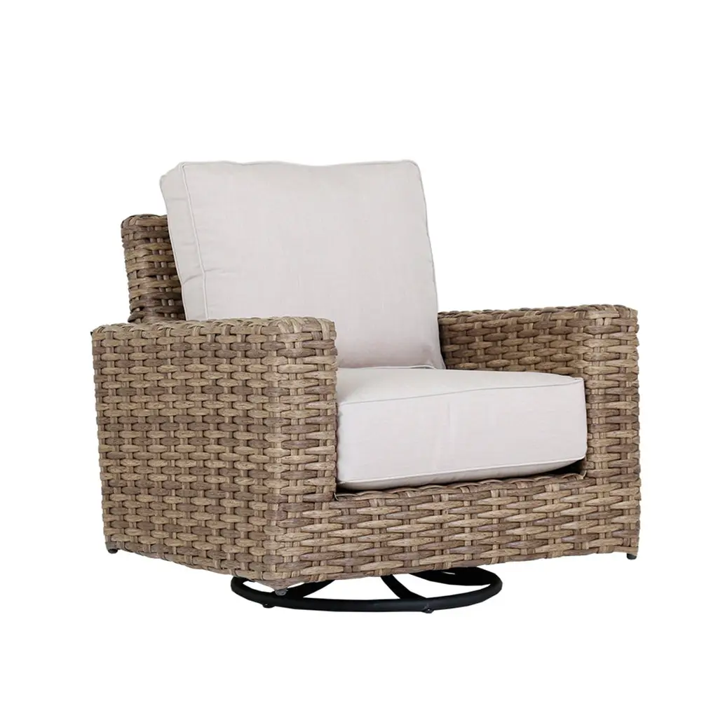 6a880481c863d00b1304afb228c0aa7a Havana Swivel Club Rocker in Canvas Flax w/ Self Welt - Image 1