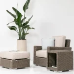 Coronado Club Chair in Canvas Flax w/ Self Welt - Image 3