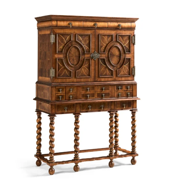 william & mary walnut & oyster secrétaire cabinet