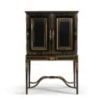 formal black & gold drinks cabinet