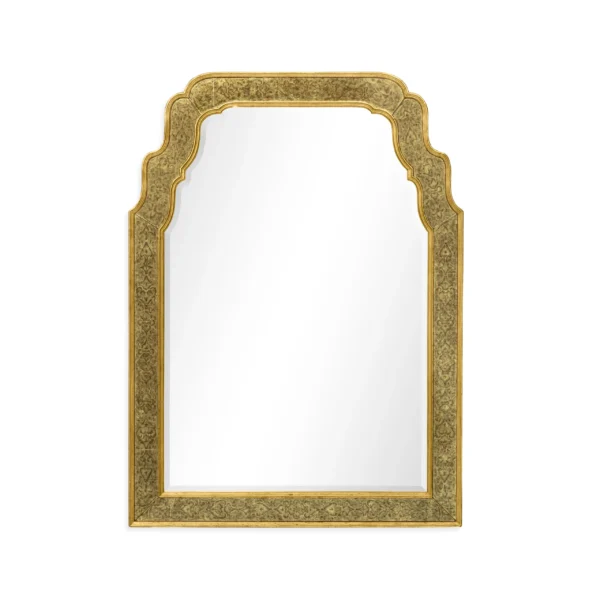 william & mary style Églomisé framed & gilded mirror