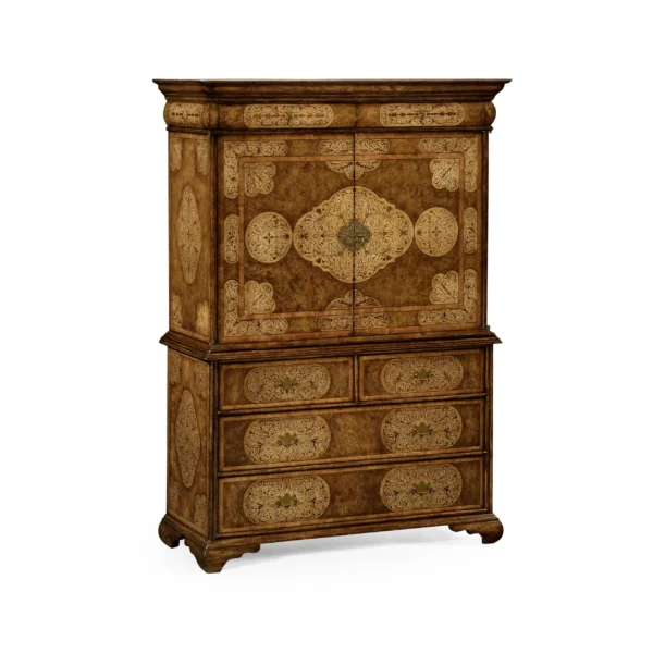 light walnut & seaweed escritoire cabinet