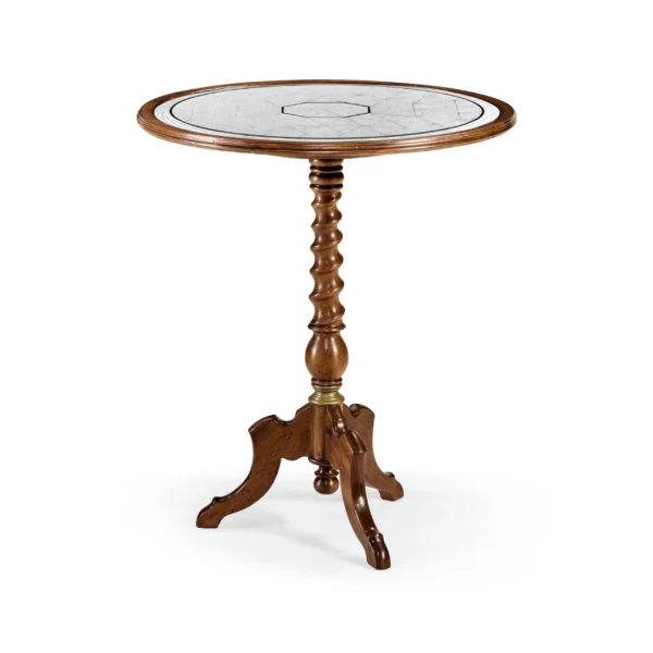 Églomisé & walnut round wine table