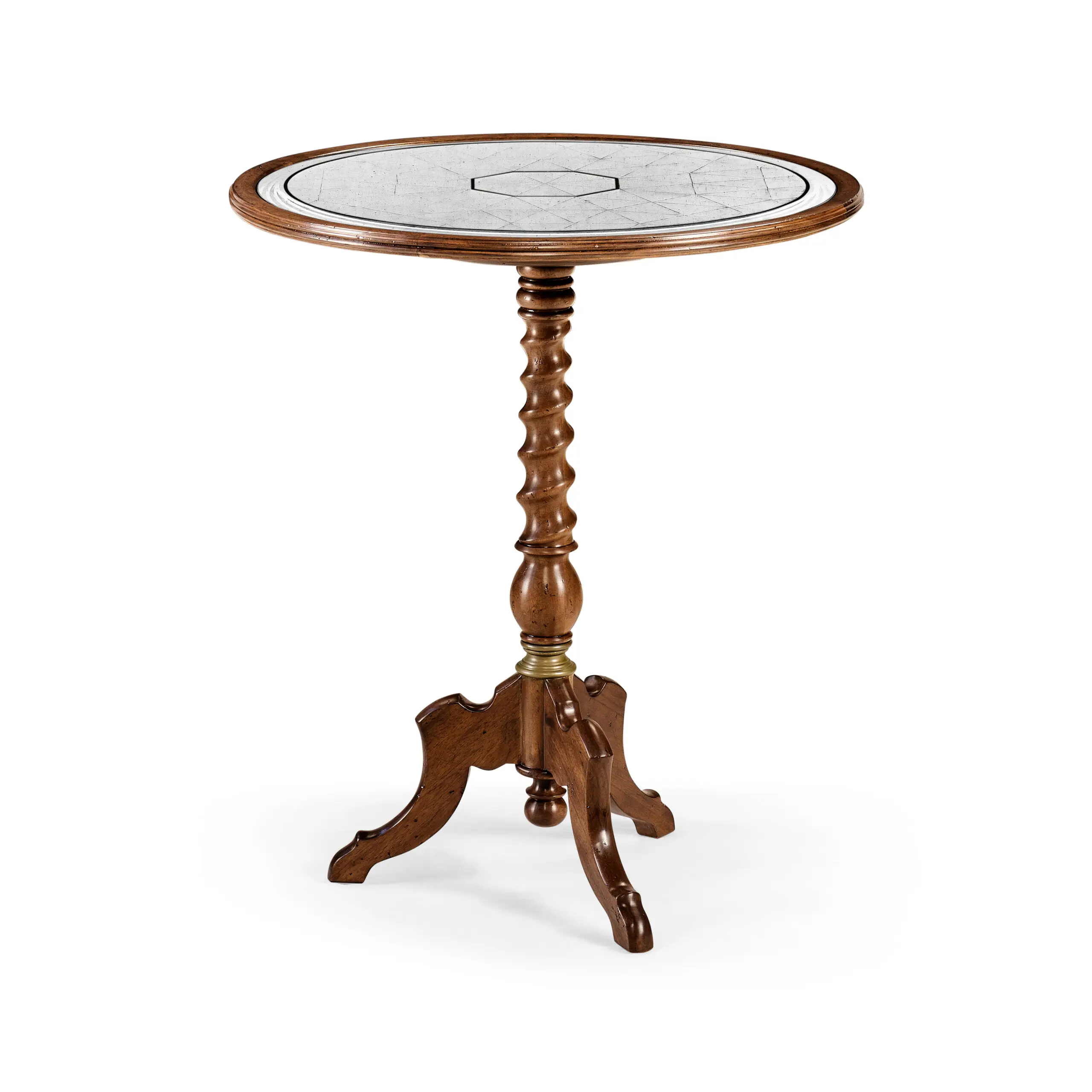 Églomisé & walnut round wine table Églomisé & walnut round wine table