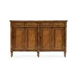 traditional double narrow cabinet with twin cupboards
