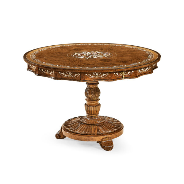 burl & mother of pearl centre table
