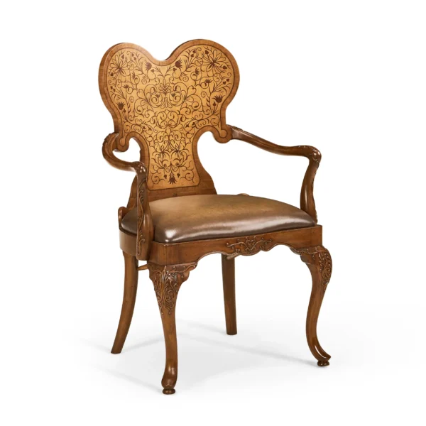 seaweed marquetry arm chair