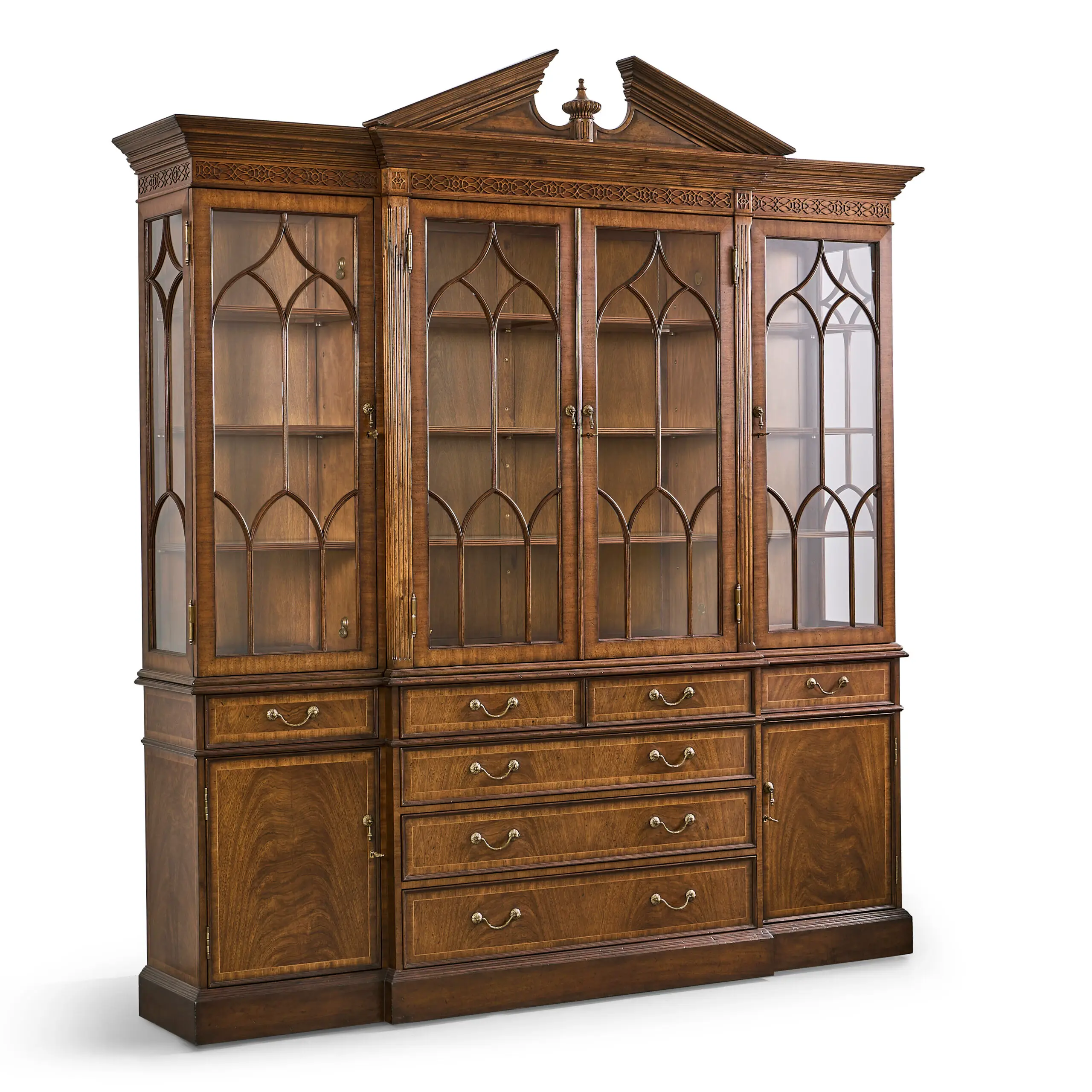 triple walnut display cabinet with drawers triple walnut display cabinet with drawers