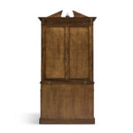 walnut glazed display cabinet with drawers