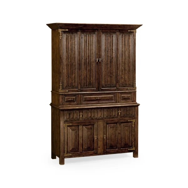 linenfold dark oak tv cabinet