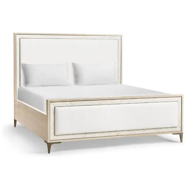 tideline bone & linen blend upholstered bed