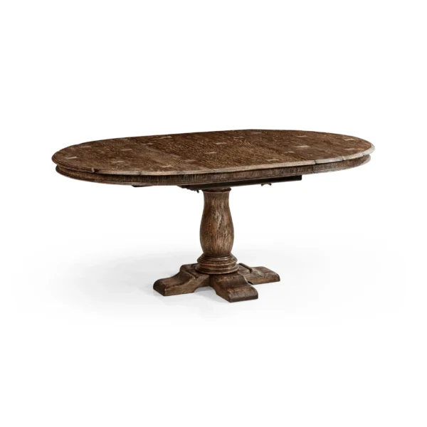 extending dark oak country table 48"