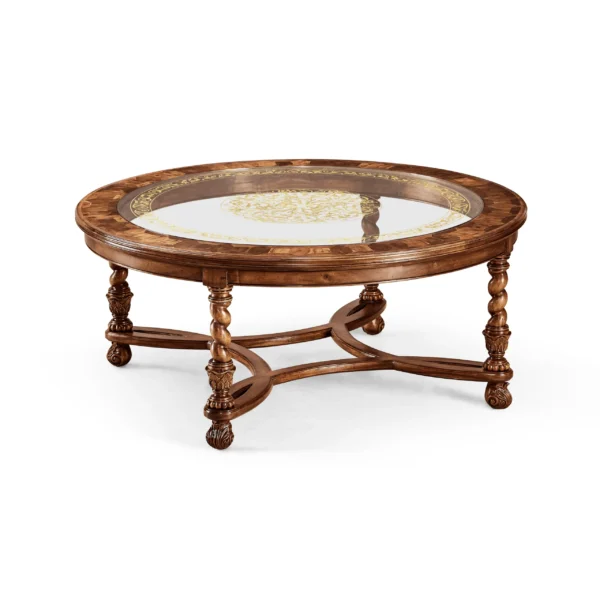 circular oyster & Églomisé coffee table
